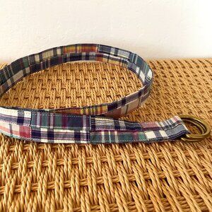 CLOSE OUT SALE: JCrew Preppy Blue/Pink Plaid Fabric Belt - Size S-M